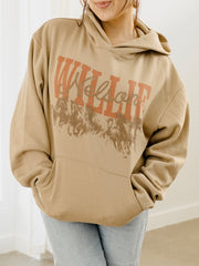 Willie Nelson Horses Sand Hoodie