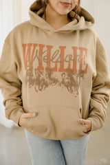 Willie Nelson Horses Sand Hoodie