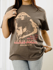 Janis Joplin Madison Square Garden Charcoal Thrifted Distressed Tee