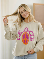 Peace Sign Sand Thrifted Sweatshirt
