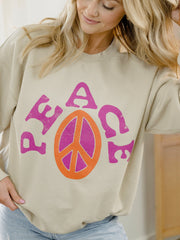 Peace Sign Sand Thrifted Sweatshirt