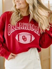 OU Sooners Wonka Football Crimson Thrifted Sweatshirt