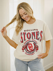 Rolling Stones OU College Seal Off White Thrifted Tee