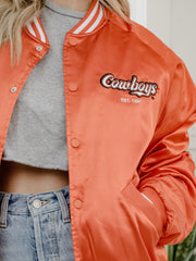 OSU Cowboys Orange Embroidered Satin Jacket