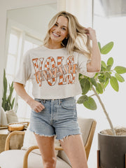 Vols Twisted Check Off White Cropped Tee