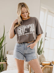 Kane Brown UGA Bury Me In Georgia Charcoal Thrifted Distressed Tee