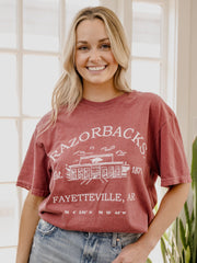 Arkansas Razorbacks Stadium Coordinates Cardinal Tee