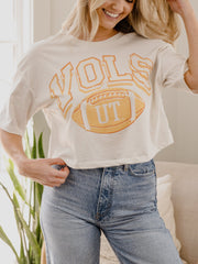 Tennessee Vols Wonka Football Off White Cropped Tee