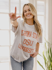 OSU Cowboys Vintage Sport Ash Gray Thrifted Tee