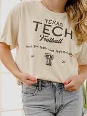 Texas Tech Shot Off Off White Thrifted Tee