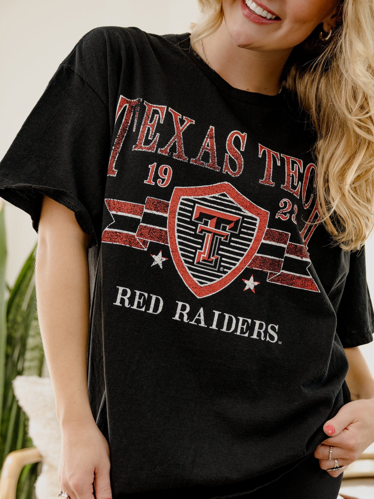 Texas Tech Pep Rally Black Thrifted Tee