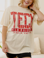 Texas Tech Preppy Plaid Ivory Tee