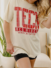 Texas Tech Preppy Plaid Ivory Tee