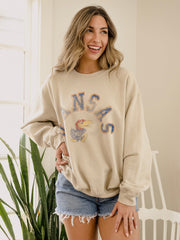 KU Jayhawks Mega Arch Sand Thrifted Sweatshirt