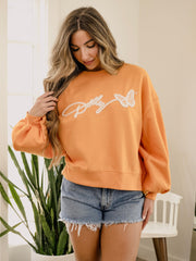 Dolly Parton Tinsel Orange Hi-Dive Oversized Crew Sweatshirt