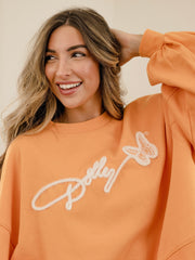 Dolly Parton Tinsel Orange Hi-Dive Oversized Crew Sweatshirt