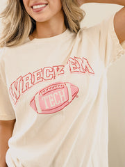 Texas Tech Wonka Football Off White Thrifted Tee