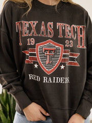 Texas Tech Pep Rally Black Oversized Crew Hi-Dive Sweatshirt