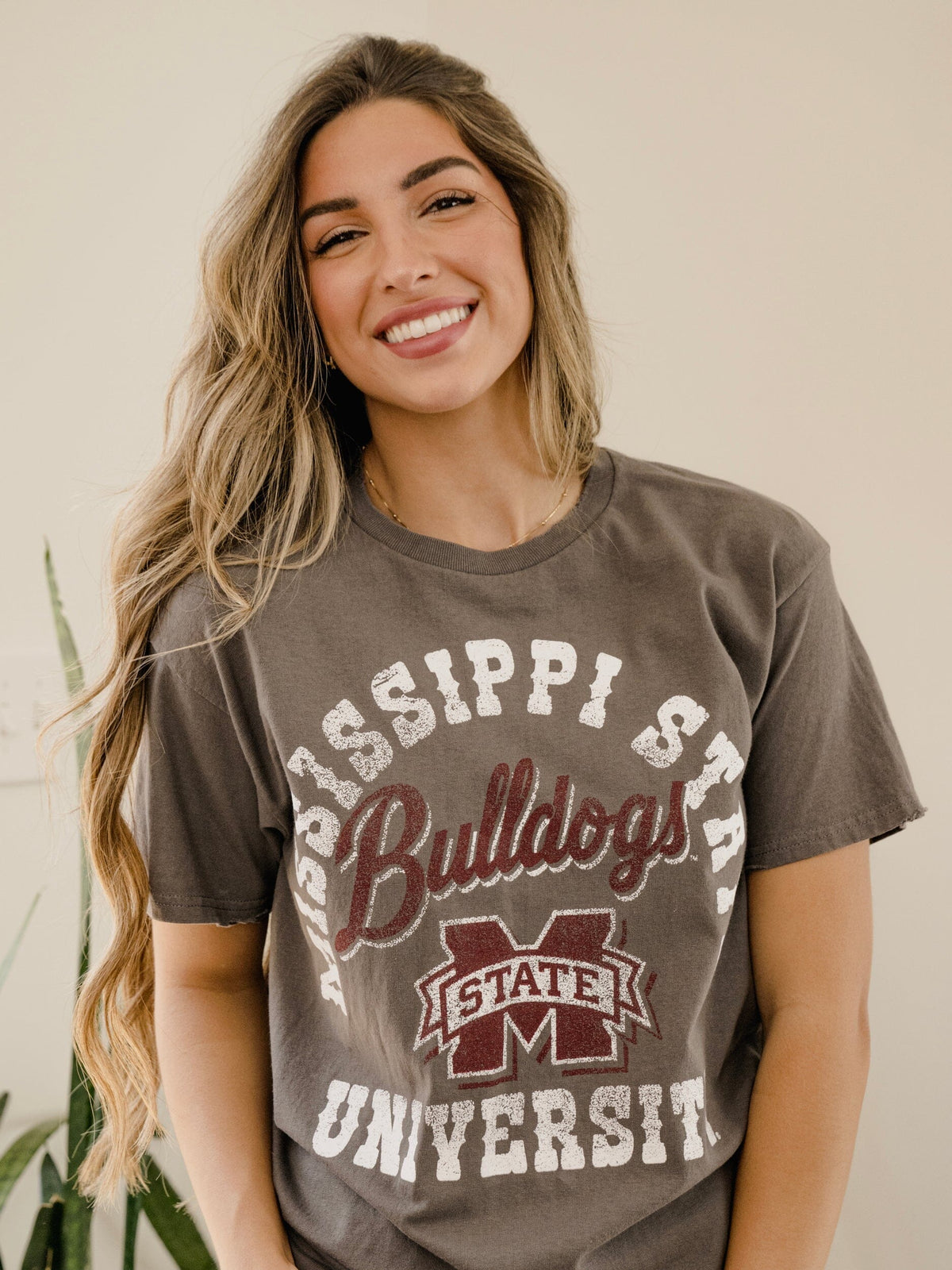 Mississippi State Bulldogs Draft Charcoal Thrifted Tee