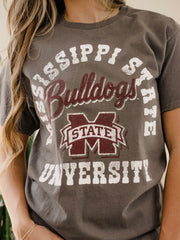 Mississippi State Bulldogs Draft Charcoal Thrifted Tee