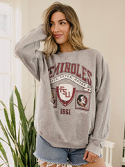 FSU Seminoles Prep Patch Gray Thrifted Sweatshirt