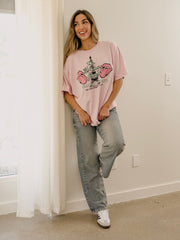 Rolling Stones Paris Puff Ink Pink Thrifted Distressed Tee