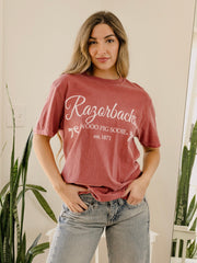 Arkansas Razorbacks Established Bows Cardinal Tee