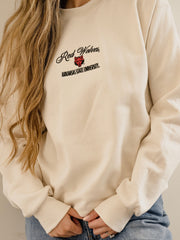 ASU Red Wolves Embroidered Script Cream Sweatshirt