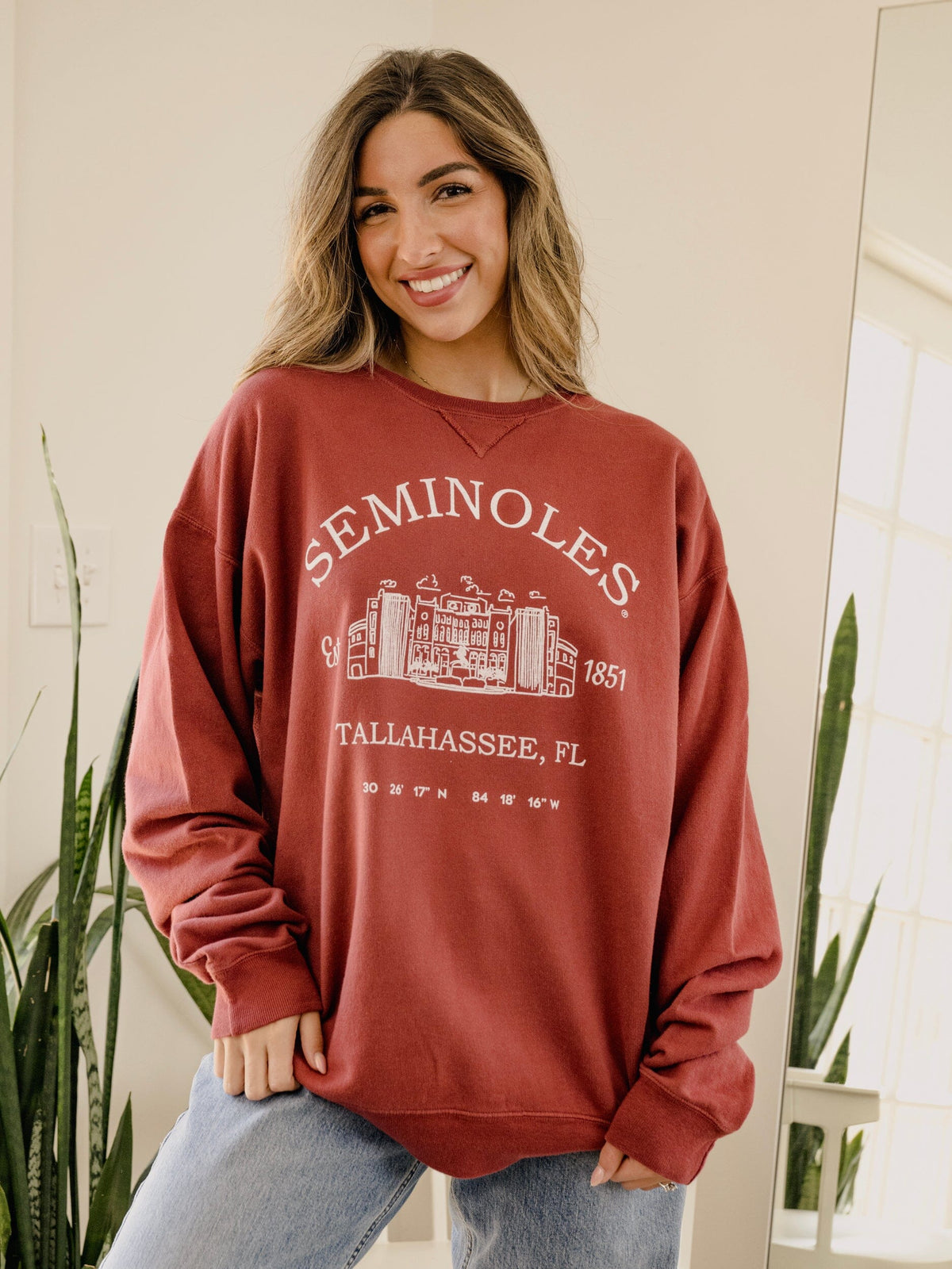 FSU Seminoles Stadium Coordinates Maroon Sweatshirt