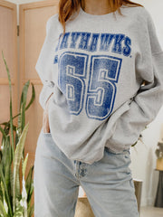 KU Jayhawks Player Ash Gray Thrifted Sweatshirt