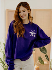 TCU Horned Frogs Lyric Puff Ink Purple Sweatshirt