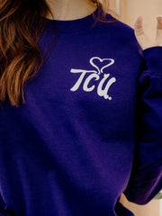 TCU Horned Frogs Lyric Puff Ink Purple Sweatshirt