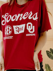 OU/SEC TAP Crimson Thrifted Tee