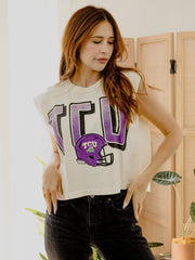 TCU Horned Frogs Helmet Fade Off White Tank