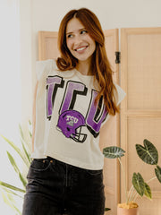 TCU Horned Frogs Helmet Fade Off White Tank