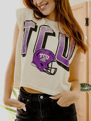 TCU Horned Frogs Helmet Fade Off White Tank