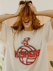 Nebraska Huskers Volleyball Mascot Off White Thrifted Tee