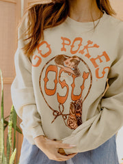 OSU Cowboys Boots Sand Thrifted Sweatshirt