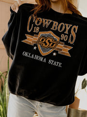 OSU Cowboys Pep Rally Black Thrifted Sweatshirt