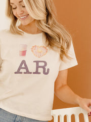 I Heart Pie AR Off White Micro Cropped Tee