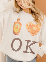 I Heart Chicken & Waffles OK White Sweatshirt