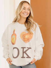 I Heart Chicken & Waffles OK White Sweatshirt