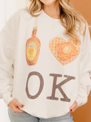 I Heart Chicken & Waffles OK White Sweatshirt