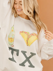 I Heart Tacos TX White Sweatshirt