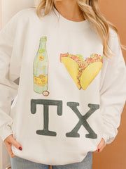 I Heart Tacos TX White Sweatshirt