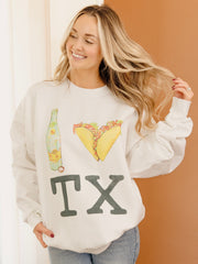 I Heart Tacos TX White Sweatshirt