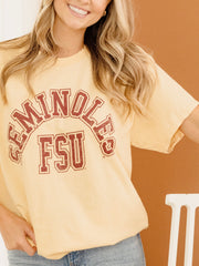 FSU Seminoles Mega Arch Gold Thrifted Tee