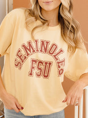 FSU Seminoles Mega Arch Gold Thrifted Tee