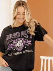 TCU Horned Frogs Pep Rally Black Thrifted Tee