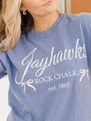 KU Jayhawks Established Bows Blue Tee